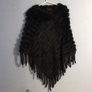 Cape « poncho » real fur